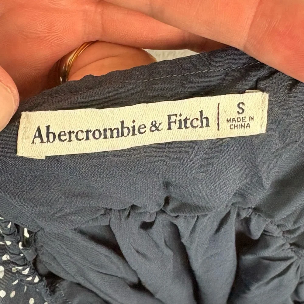 Abercrombie & Fitch Navy Blue Polka Dot Maxi Dress